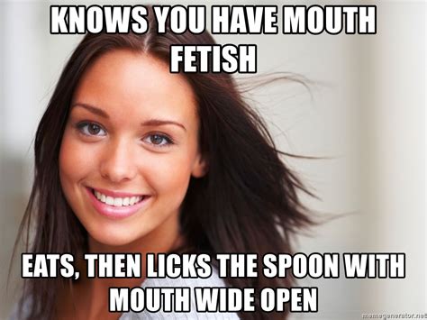 knows you have mouth fetish eats then licks the spoon with mouth wide open good girl gina