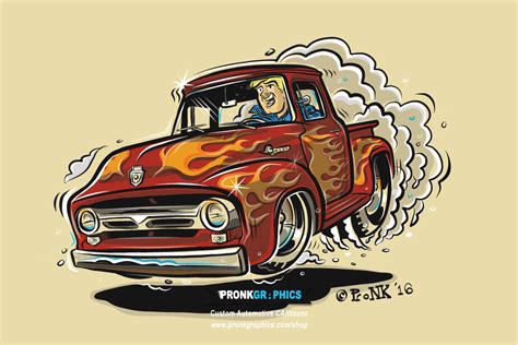 468 best cartoon muscle cars images cartoon car drawings. 1950 Ford F100 hotrod cartoon artwork. © Timothy Pronk ...