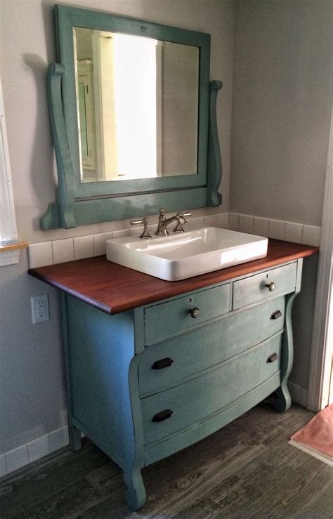I Just Repurposed An Old Dresser To Use As A Vanity In Our New Bathroom