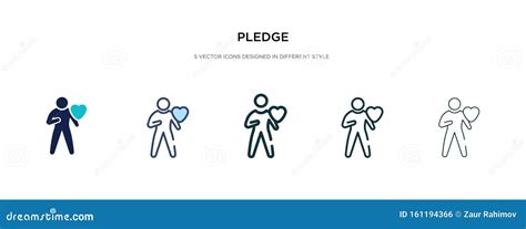 Pledge Icon In Different Style Vector Illustration Two Colored And