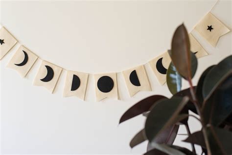 Celestial Moon Phase Banner With Stars Etsy