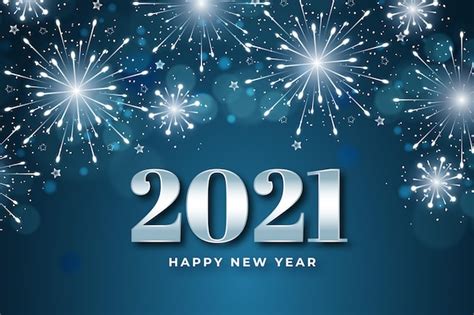 Nowy Rok 2021 Tło Z Realistyczną Złotą Dekoracją Darmowy Wektor
