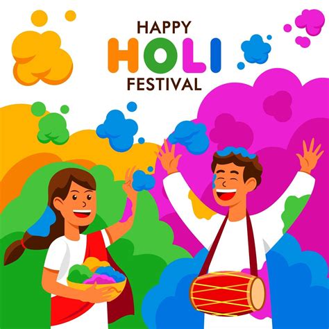 Celebrating Holi Festival 2058771 Vector Art At Vecteezy