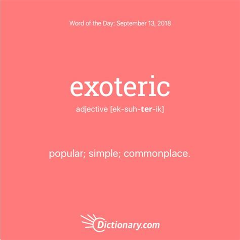 S Word Of The Day Exoteric Popular Fancy Words