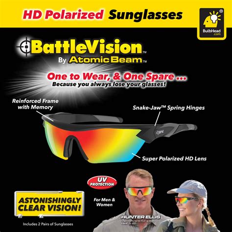 as seen on tv battlevision hd polarized sunglasses 2 pairs eliminate glare