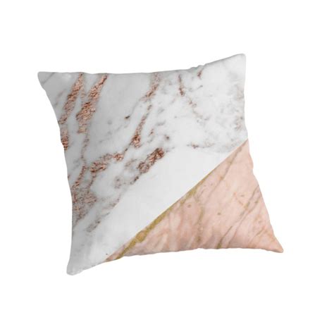 Rose Gold Marble Blended Throw Pillow By Peggieprints