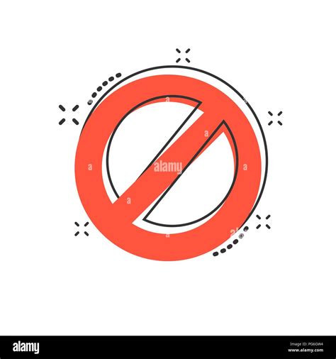 Vector Cartoon Stop Sign Icon In Comic Style Danger Symbol Concept