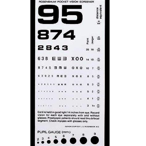 Dukal Tech Med® Pocket Eye Test Chart 3053