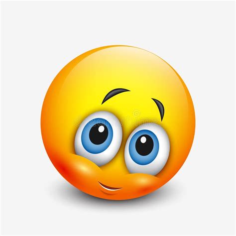 Cute Shy Emoticon Emoji Vector Illustration Stock Vector