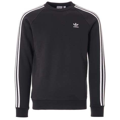 Adidas Stripes Crew Neck Sweatshirt Black Dv