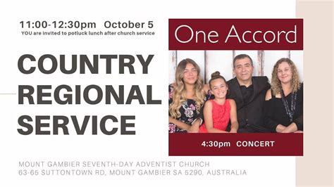 Country Regional Service Mt Gambier Seventh Day Adventist Church 5th October 2019 Youtube