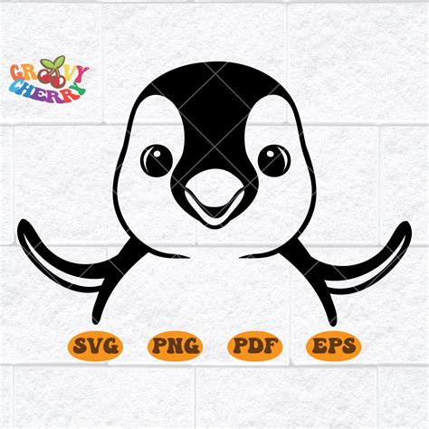 Cute Penguin Svg File Penguin Face Svg Penguin Cut File Etsy