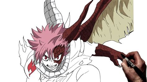 How To Draw Natsu Dragon Form Step By Step Fairy Tail Youtube