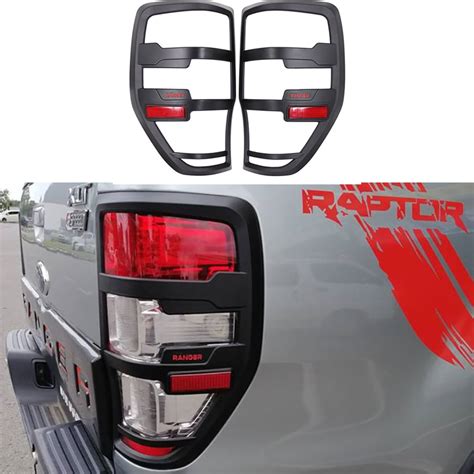 Black Matte Exterior Rear Lamp Hoods Tail Lights Cover For Ford Ranger