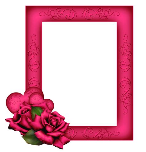 Beautiful Transparent Png Pink Frame With Roses Pink Frames Rose
