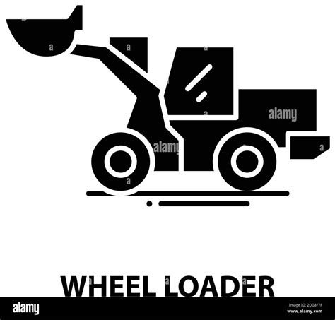 Wheel Loader Icon Black Vector Sign With Editable Strokes Concept