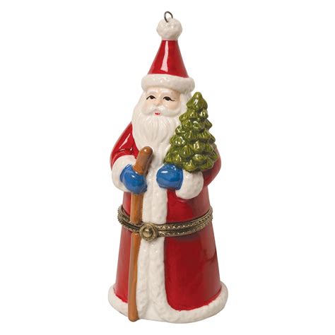 Porcelain Surprise Ornament Vintage Santa With Tree Signals