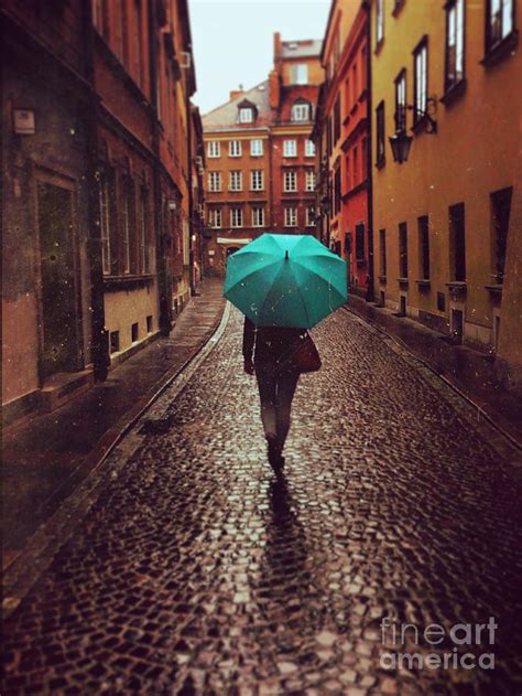 Woman With Umbrella Walking On The Rain Photograph By Happy Moments
