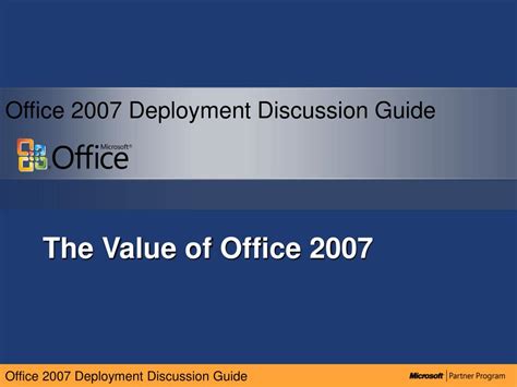 Ppt The Value Of Office 2007 Powerpoint Presentation Free Download
