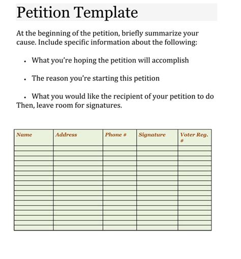 Free Petition Templates 20 Templates For Word Excel