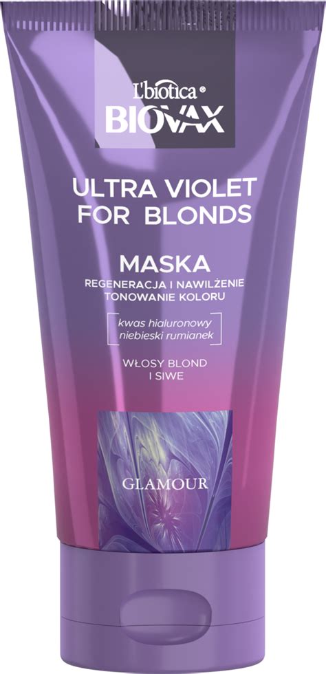 Lbiotica Biovax Glamour Ultra Violet For Blond Maska Do Włosów Blond I Siwych Intensywnie
