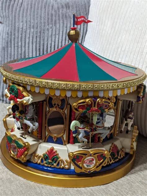 Vintage Mr Christmas Holiday Merry Go Round Carousel Lighted Animated
