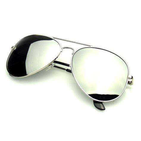 Emblem Eyewear Polarisierte Kompletter Spiegel Aviator Silber Sonnenbrille Amazon De Bekleidung