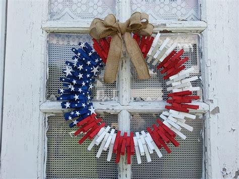 Patriotic Clothes Pin Wreath By Em