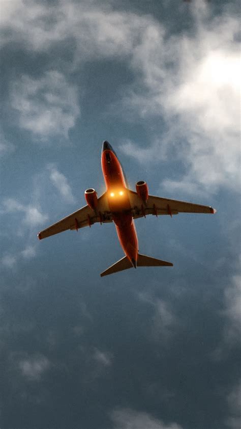 Airplane Sky Clouds Flight Wallpaper 1440x2560