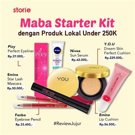 maba starter kit dengan produk lokal under 250k produk makeup perawatan kulit produk
