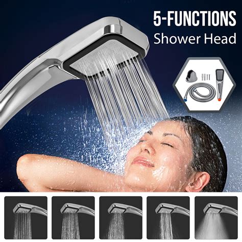 5 Functions Bathroom Handheld Shower Head High Pressure Bath Shower Sprayer Set