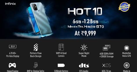 It has an fhd+ resolution of 1080x2400px with a pixel density of 320ppi. Infinix Hot 10 with 5200mAh Battery, 128GB Storage, Helio ...