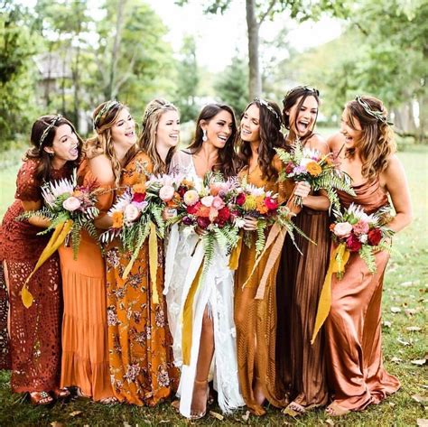 Mismatched Fall Color Bridesmaid Dresses Fip Fop
