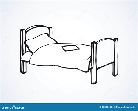 Bed Vector Drawing Stock Vector Illustration Of Bedroom 123630324