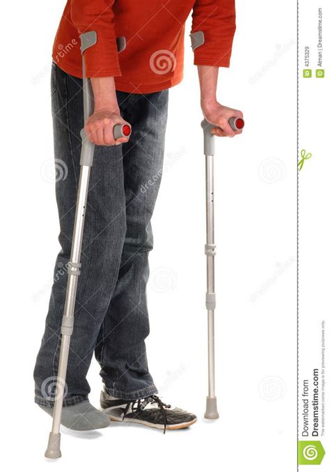 Person With Crutches Stock Image Image Of Help Healthcare 4375329