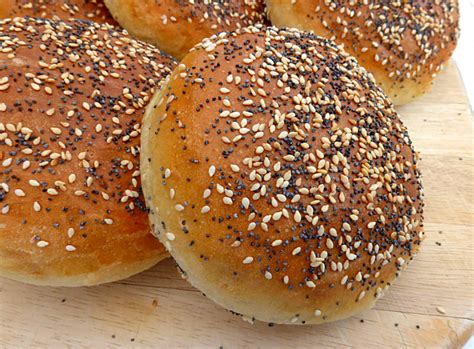 Soft Brioche Burger Buns With Sesame And Poppy Seeds