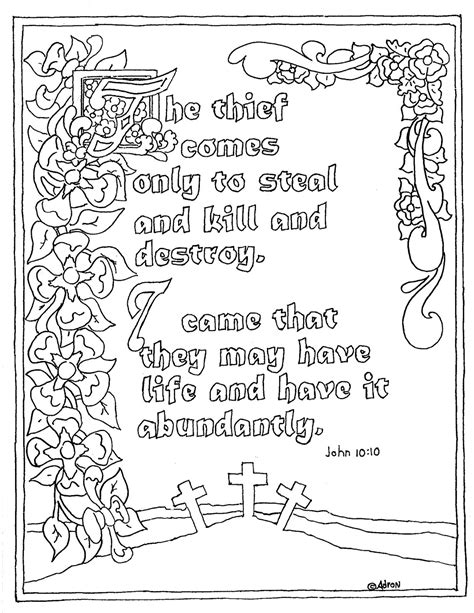 Coloring Pages For Kids By Mr Adron Printable John 1010 Illuminated