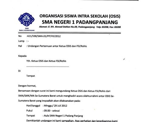 (2) pembentukan dan susunan organisasi satuan polisi pamong praja sebagaimana dimaksud pada ayat (1) berpedoman pada peraturan pemerintah. Contoh Surat Undangan Rapat Sekolah Dalam Bahasa Inggris Beserta Artinya - Dokumen Hanna