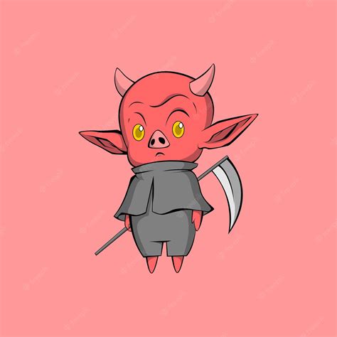 Premium Vector Cute Angry Demon Illustration