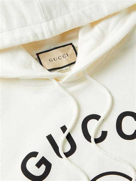Gucci Logo Print Cotton Jersey Hoodie For Men Mr Porter