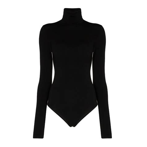 Black Turtleneck Outfit Turtleneck Bodysuit White Spandex Iranian