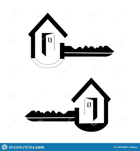 The most common home key logo material is metal. House Key Logo stock vector. Illustration of future ...