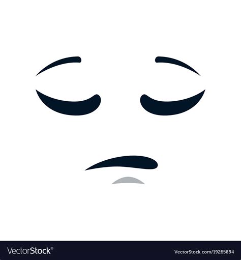 Sad Face Emoji Character Royalty Free Vector Image