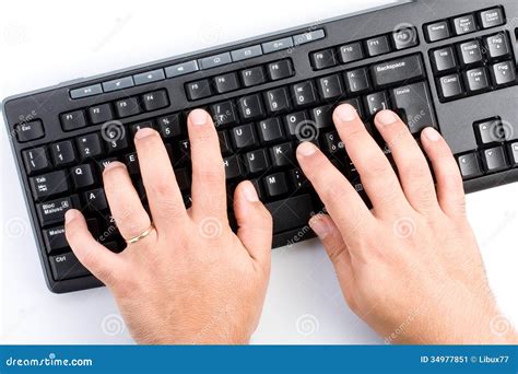Hands Typing On Computer Keyboard Stock Image Image Of Person