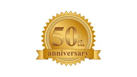 Gold 50th Anniversary Vector Celebrating Stock Vector Illustration