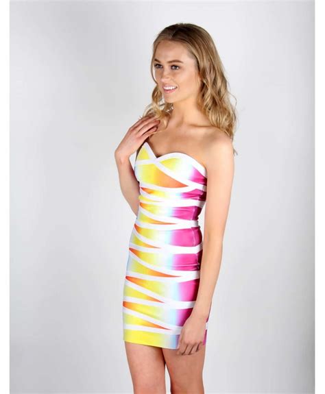 Wow Couture Sweetheart Rainbow Bandage Dress Alila