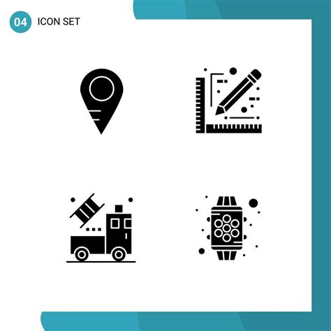 Set Of 4 Modern Ui Icons Symbols Signs For Map Drawing Architect Sketch