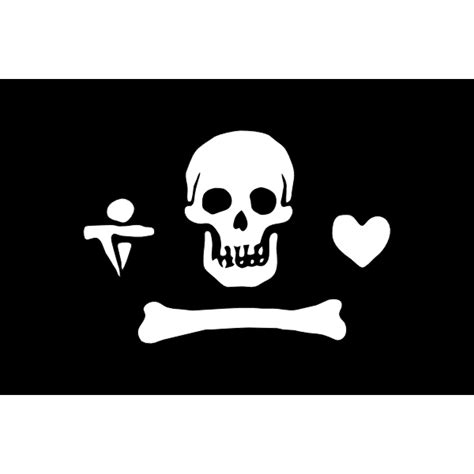 Pirate Flag Heart And Bone Vector Image Free Svg
