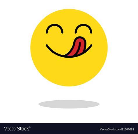 Yummy Icon Hungry Smiling Face With Mouth And Vector Image