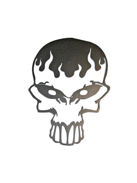 Bloody Flaming Skull Spooky Punisher 16 Gauge Metal Wall Art Etsy